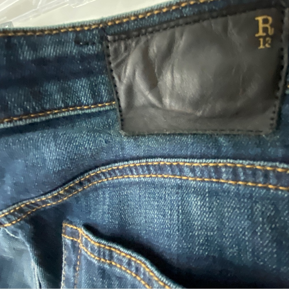 R13 Boy Skinny Mid Rise Dark Wash Jeans - 24 - Picture 9 of 13